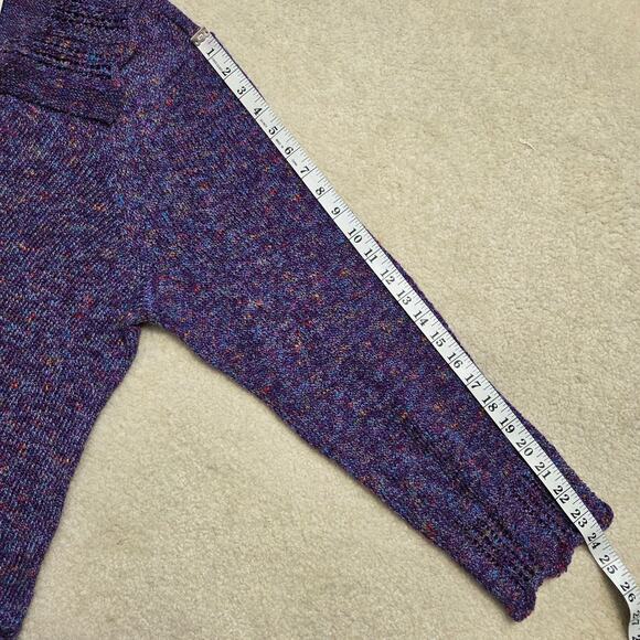 NWT CJ Banks 2X Cardigan Sweater Button Scalloped Long Sleeve Collar Purple - Picture 11 of 16